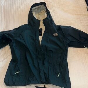 The North Face Dark Teal Hooded Rain Jacket